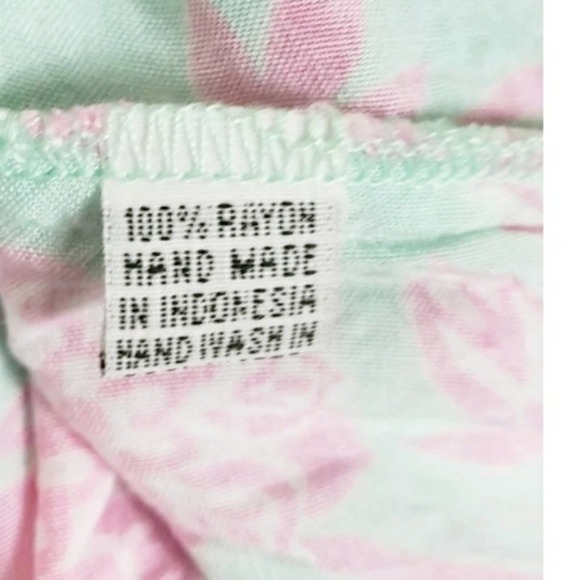 Angela Moore Pale Turquoise and Pink Carly Dress Long‎ Butterfly Sleeves Size S - Picture 4 of 10